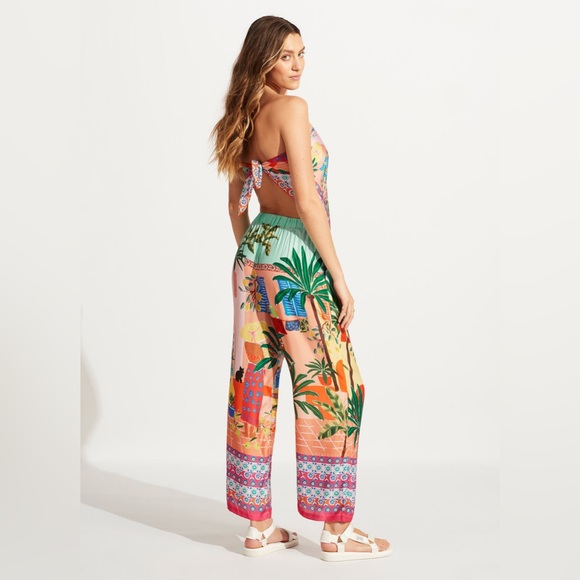 NWOT Seafolly Australia - On Vacation Silk Pant - Azure 🌴 - Picture 3 of 6